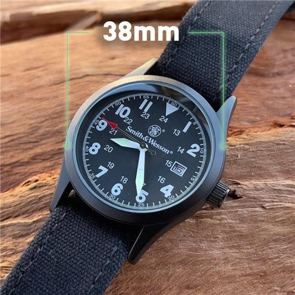 Men's Military Watch, 3 Interchangeable Canvas Straps, 3 ATM Water Resistant - Picture 5 of 12